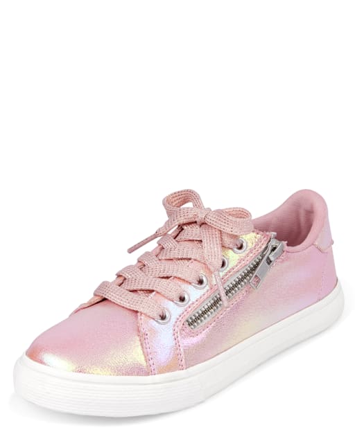 Girls Shimmer Zip Low Top Sneakers