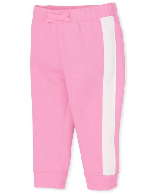 Pantalon de jogging en molleton à rayures latérales pour bébé et toute-petite fille