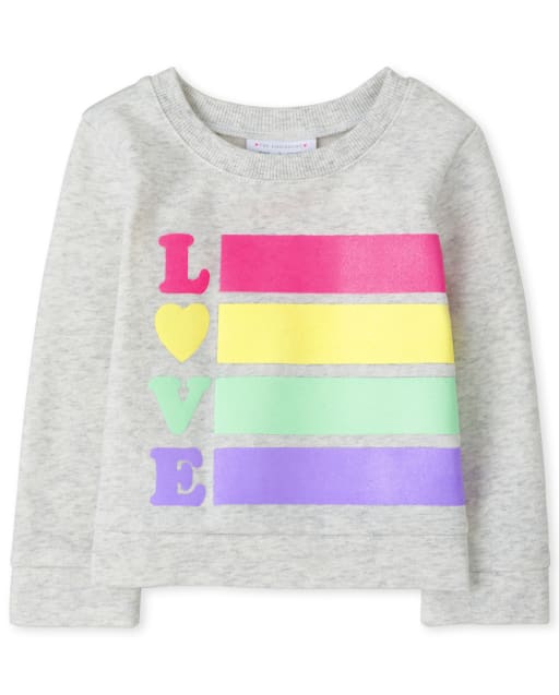 Baby And Toddler Girls Rainbow Love Sweatshirt