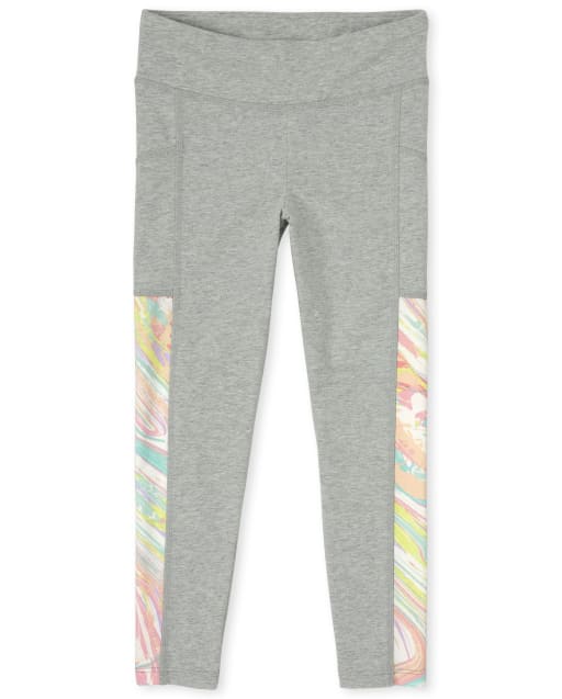 Girls Side Stripe Pocket Hi-Rise Leggings