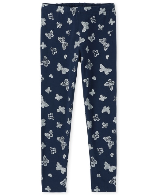 Leggings papillon pailletés pour fille