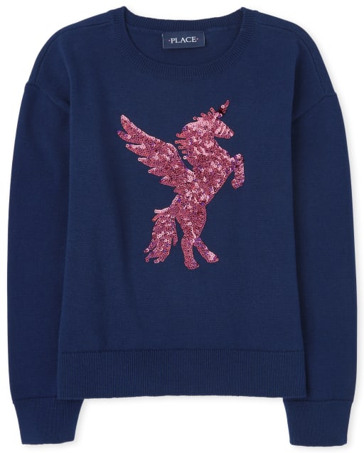 Pull Licorne à Paillettes Fille