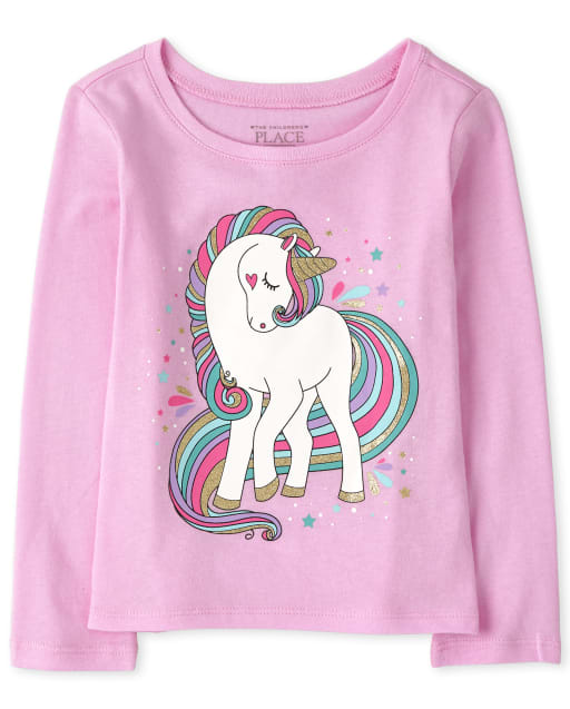 Baby And Toddler Girls Unicorn Graphic Tee