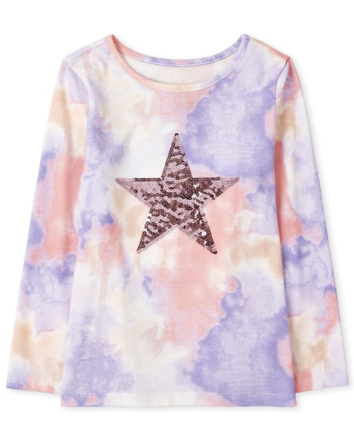 Girls Star Tie Dye Top