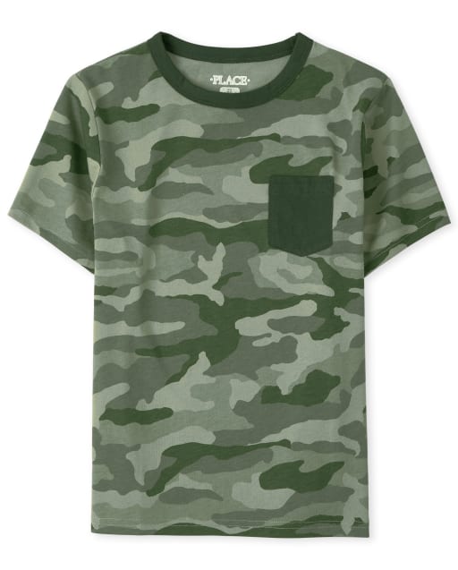 Boys Camo Pocket Top
