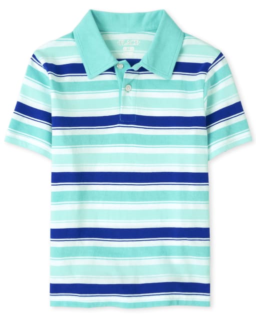 Boys Striped Jersey Polo