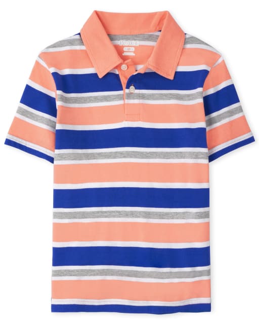 Boys Striped Jersey Polo