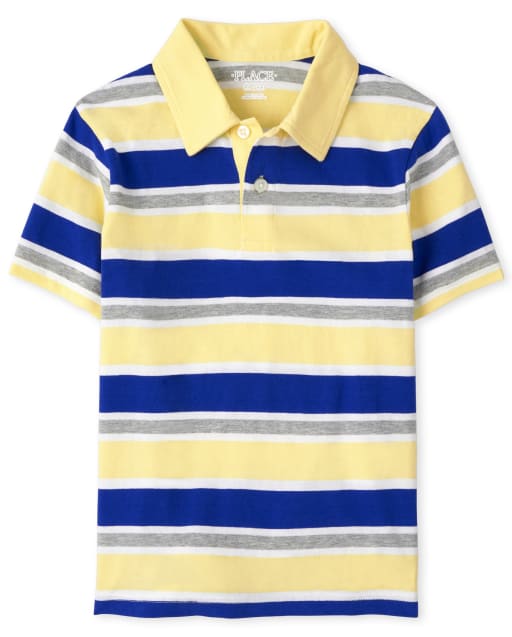 Boys Striped Jersey Polo