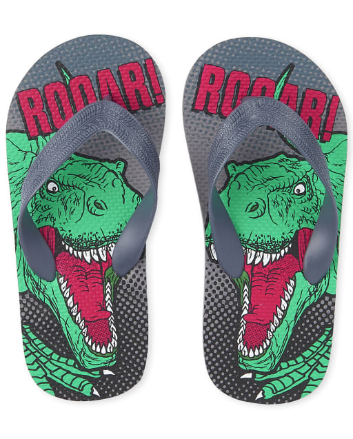 Boys Dino Roar Flip Flops