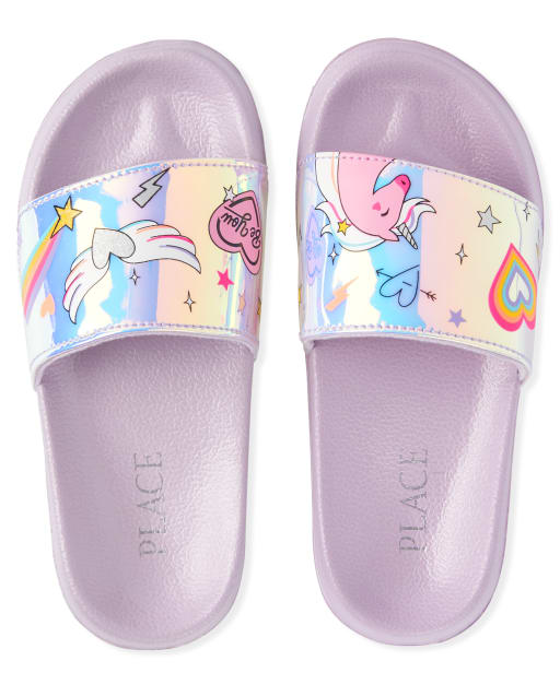 Girls Holographic Doodle Slides