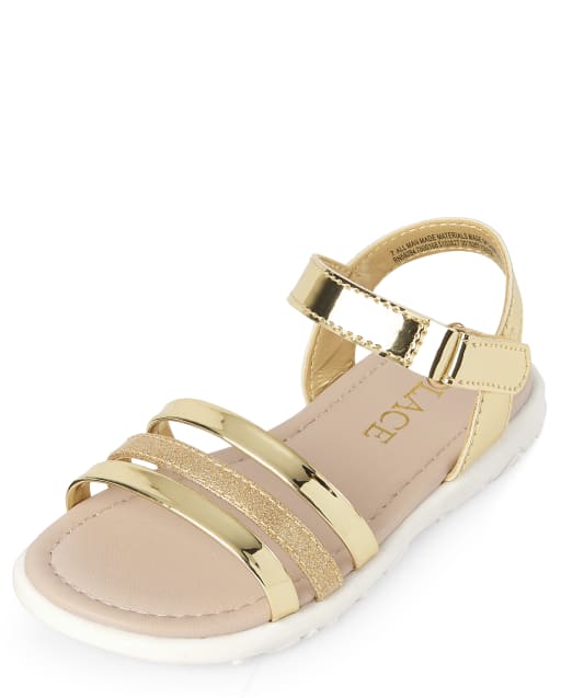 little girls gold sandals