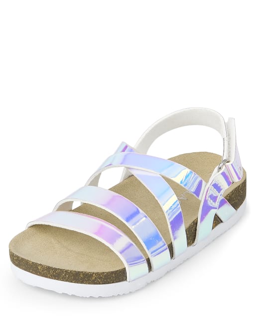 Toddler Girls Holographic Strappy Sandals