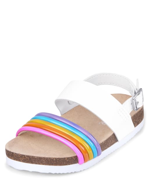 Sandalias arcoíris para niñas pequeñas