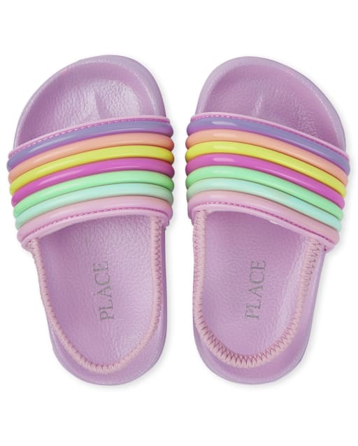 Toddler Girls Rainbow Striped Slides