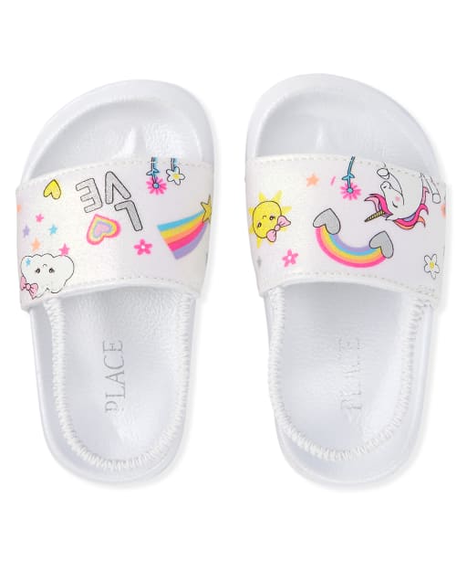 Toddler Girls Iridescent Doodle Slides