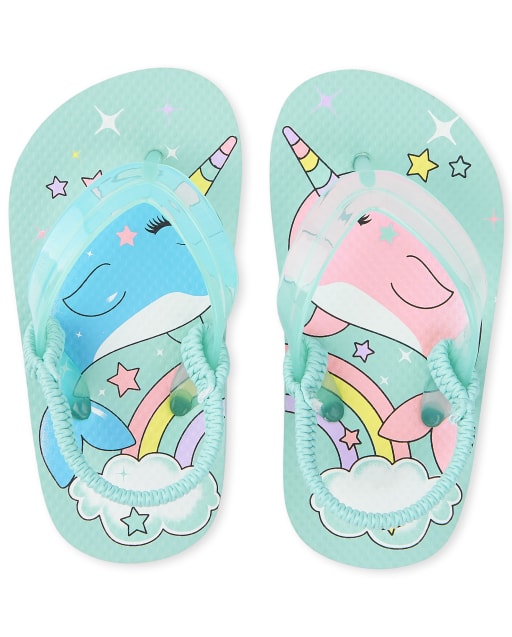 Chanclas Narwhal para niñas pequeñas