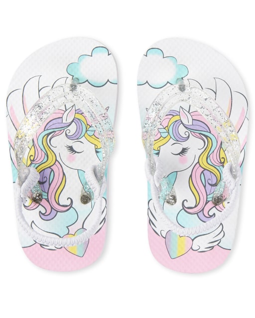 Toddler Girls Unicorn Flip Flops