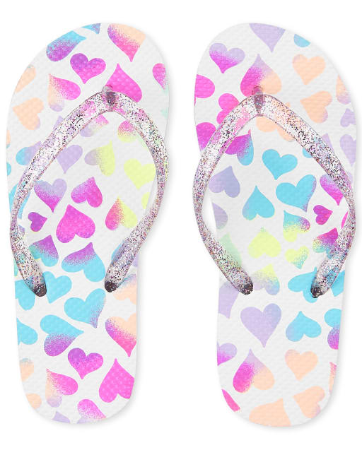 Girls Heart Flip Flops