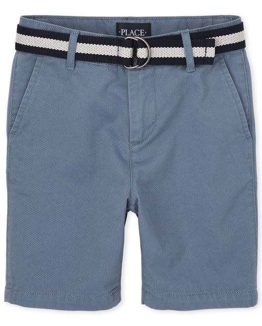 Shorts chinos con cinturón para niños