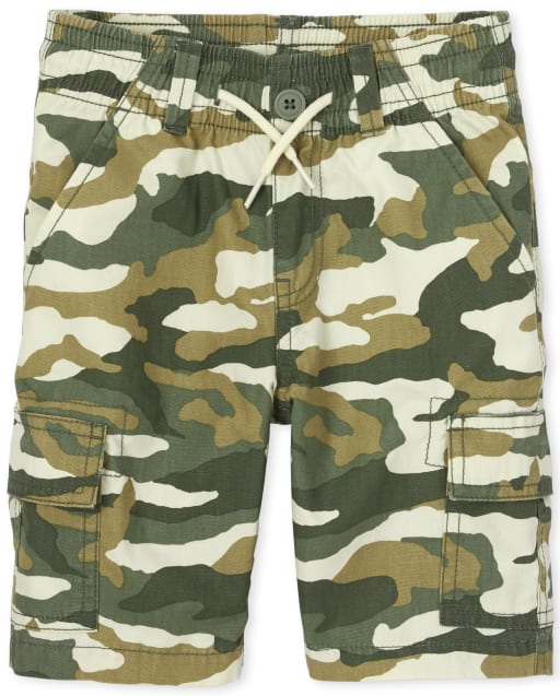 Shorts cargo sin cierres de camuflaje para niños