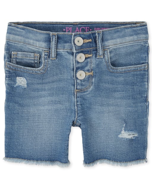 Niñitas Shorts de mezclilla con botones delanteros