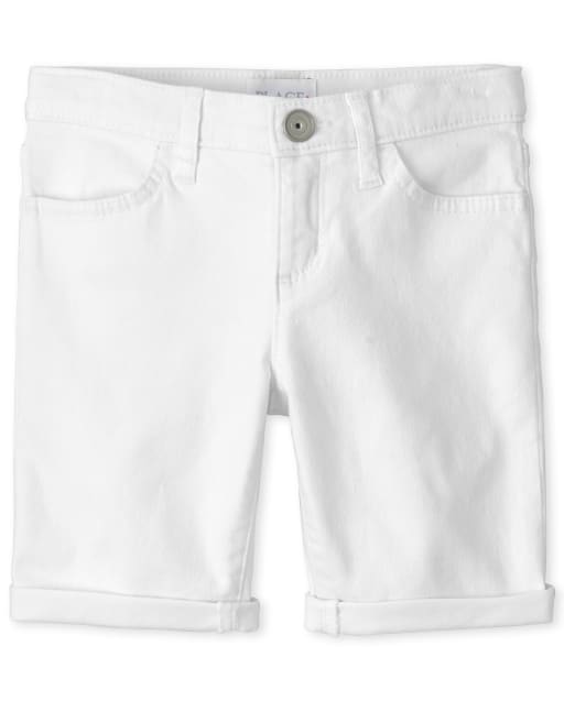 Girls Roll Cuff Denim Skimmer Shorts