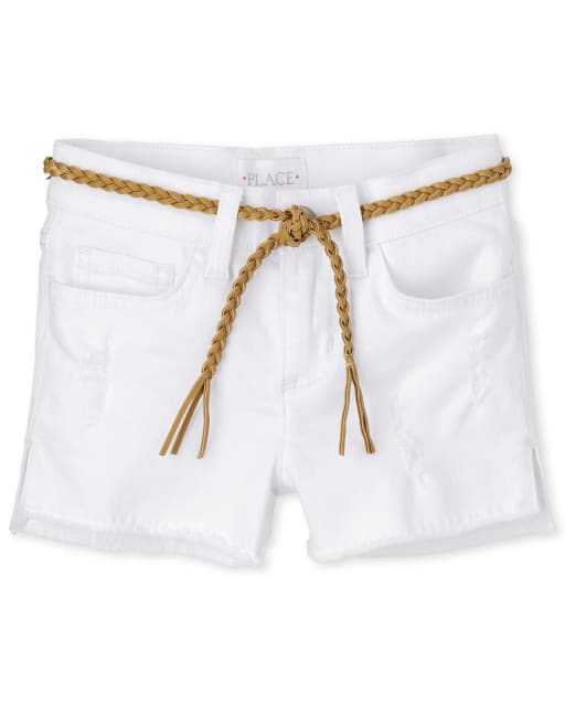 Shortie en jean avec ceinture pour fille