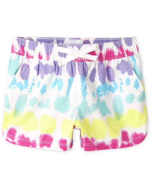 Girls Tie Dye Twill Pull On Shorts