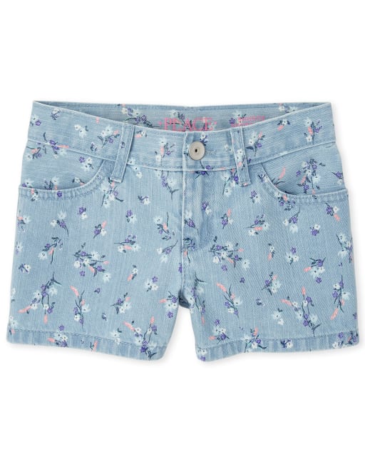 Girls Floral Shortie Shorts