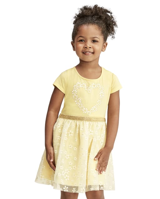 Baby And Toddler Girls Glitter Heart Tutu Dress