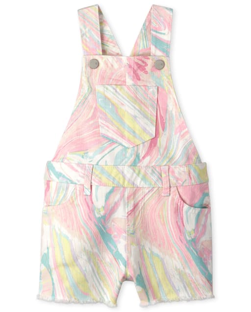 Baby And Toddler Girls Print Twill Shortalls