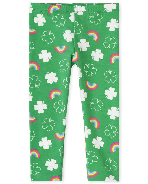 Baby And Toddler Girls St. Patrick's Day Rainbow Leggings