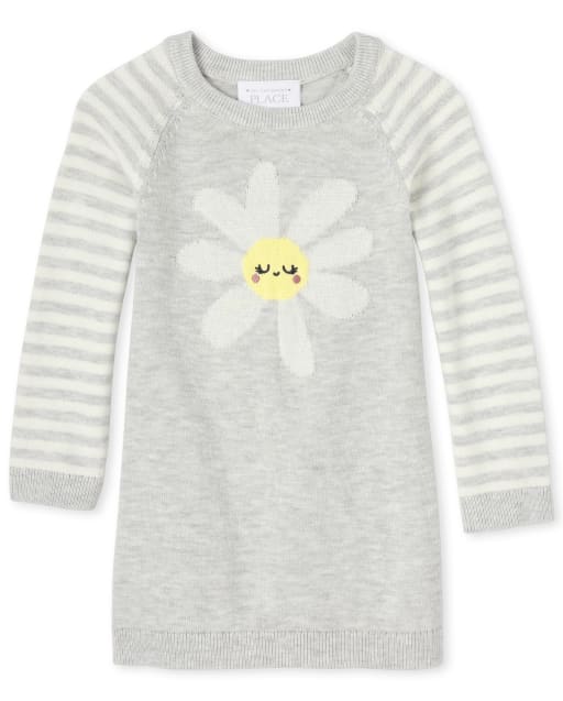 Baby And Toddler Girls Daisy Striped Sweater Dress