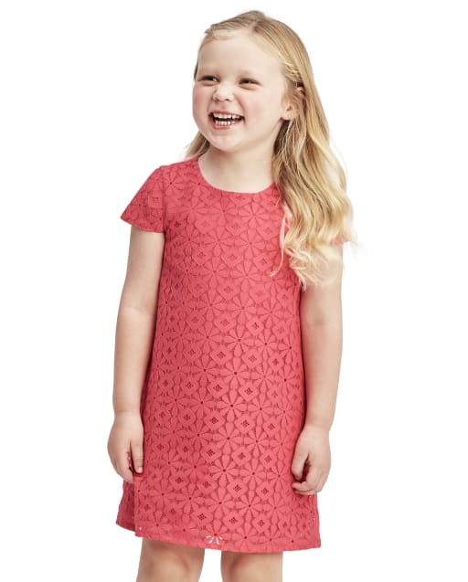 Toddler Girls Daisy Lace Shift Dress