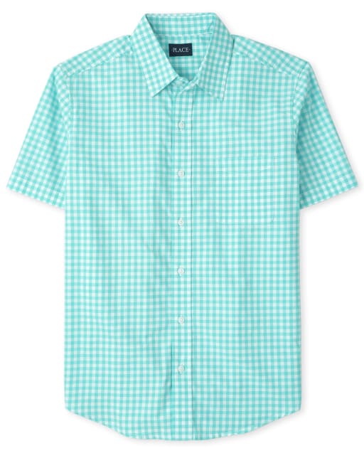 Mens Dad And Me Gingham Poplin Button Up Shirt