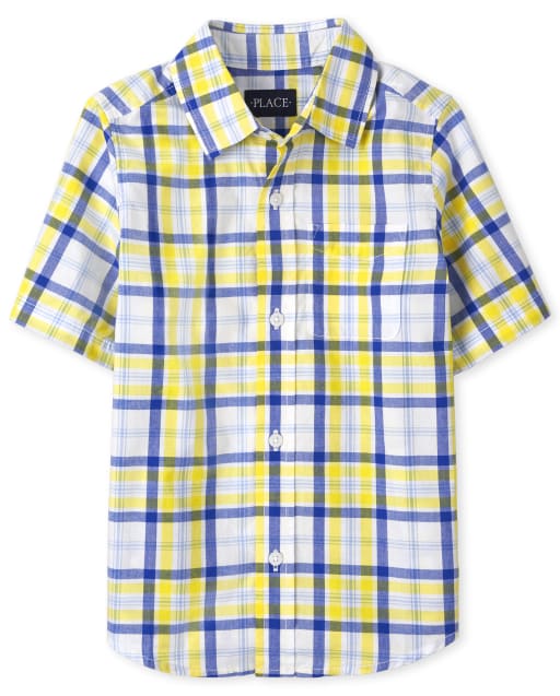 Boys Dad And Me Plaid Poplin Button Up Shirt