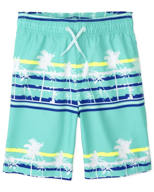 Boys Palm Tree Swim Trunks