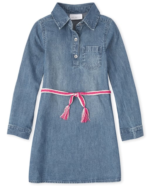 Girls Denim Shirt Dress