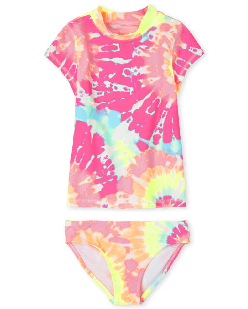 Maillot de bain Rashguard tie-dye pour fille