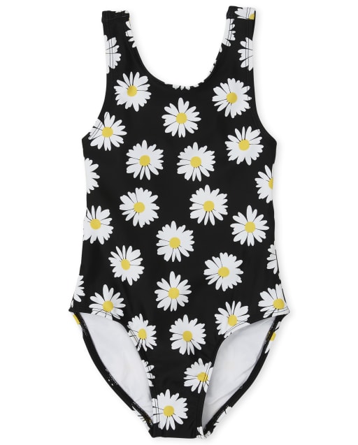 Maillot de bain une pièce à découpe marguerite pour fille