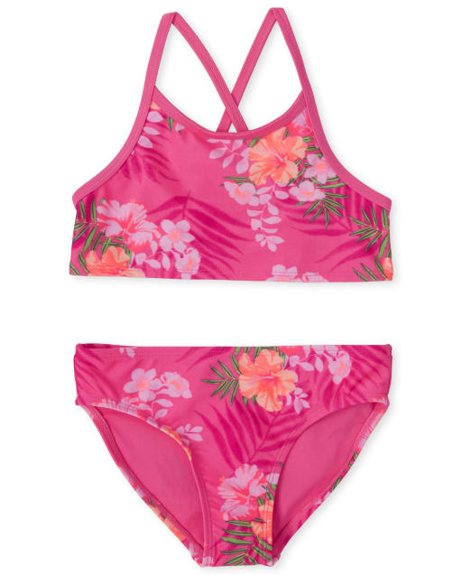 Girls Floral Bikini Swimsuit