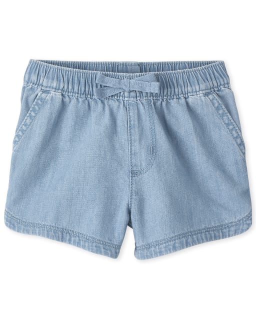 Baby And Toddler Girls Denim Pull On Shorts