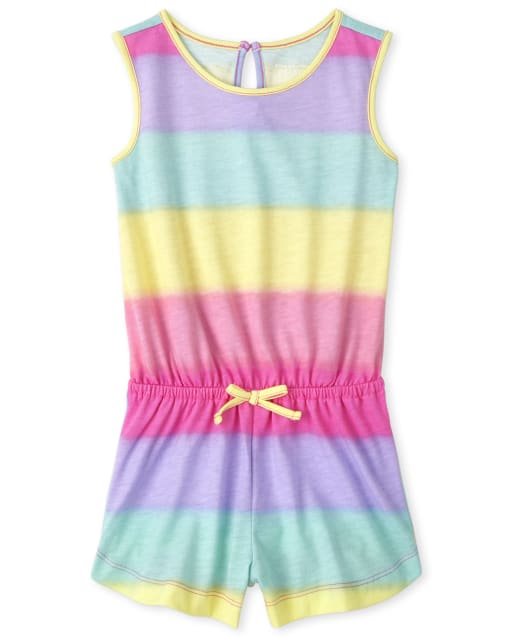 Baby And Toddler Girls Rainbow Ombre Romper