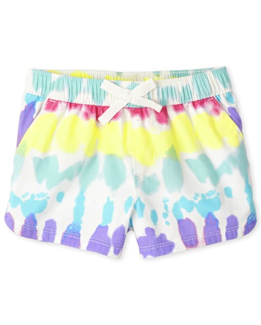 Baby And Toddler Girls Tie Dye Twill Pull On Shorts