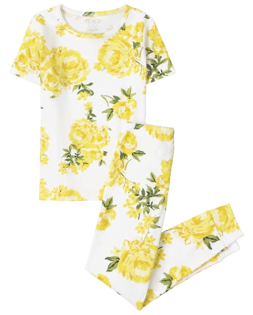 Girls Mommy And Me Floral Matching Snug Fit Cotton Pajamas