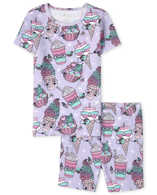 Girls Dessert Squishies Snug Fit Cotton Pajamas