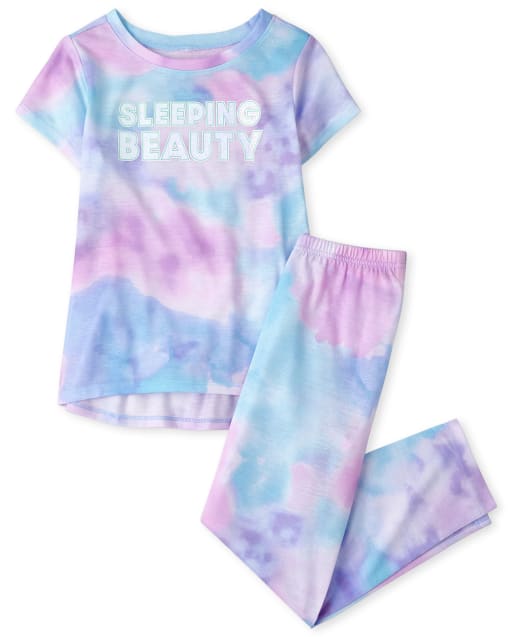 Girls Tie Dye Animal Pajamas