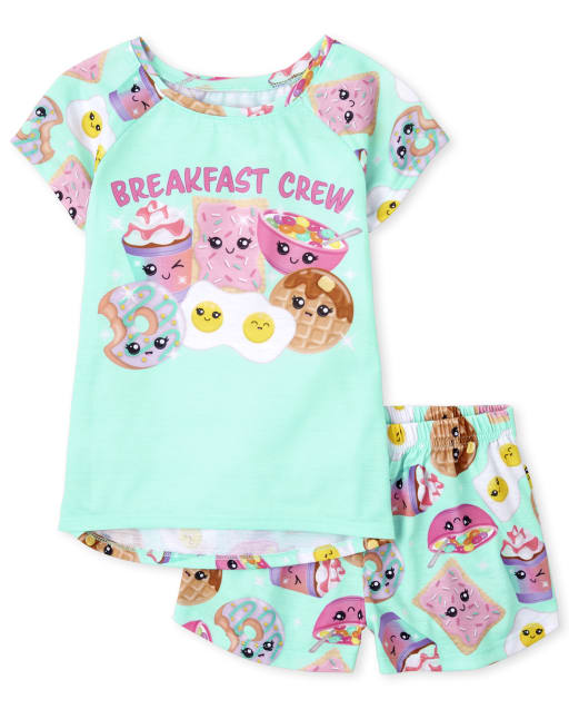 Pijama con equipo de desayuno para niñas