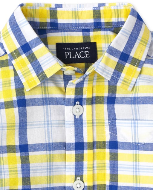 baby yellow button down shirt