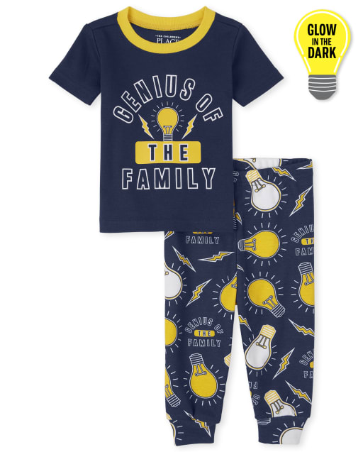 Pijamas de algodón ajustados Glow Genius para bebés y niños pequeños